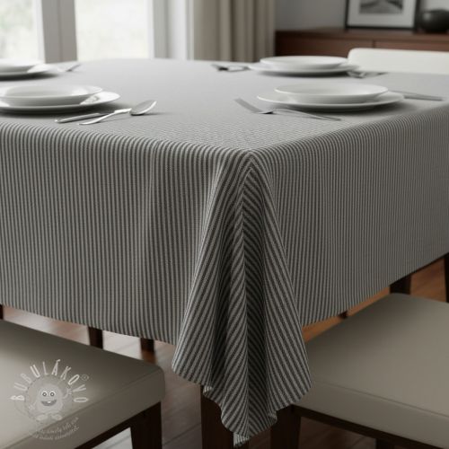 Dekorační látka DOBBY Colored stripe graphite