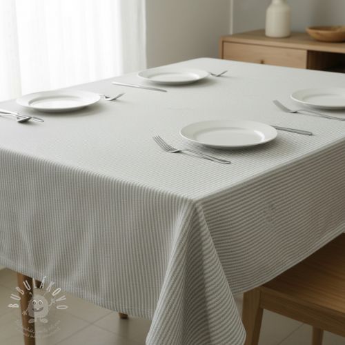 Dekorační látka DOBBY Colored stripe light grey