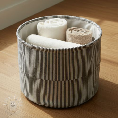 Dekorační látka DOBBY Colored stripe black