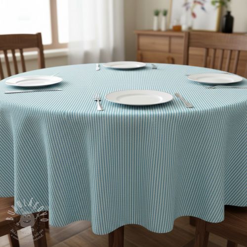 Dekorační látka DOBBY Colored stripe turquoise