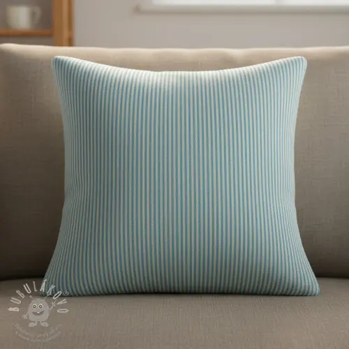 Dekorační látka DOBBY Colored stripe turquoise