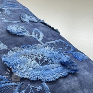 Bavlněná látka TIE DYE EMBROIDERY Flora design B