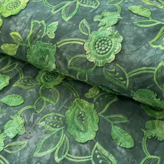Bavlněná látka TIE DYE EMBROIDERY Flora design A