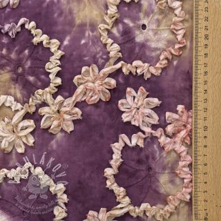 Bavlněná látka TIE DYE EMBROIDERY Eva tape design D