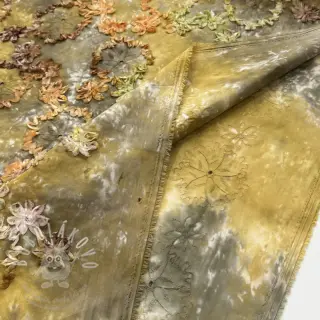 Bavlněná látka TIE DYE EMBROIDERY Eva tape design E