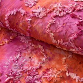 Bavlněná látka TIE DYE EMBROIDERY Eva tape design F