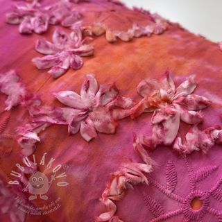 Bavlněná látka TIE DYE EMBROIDERY Eva tape design F