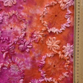 Bavlněná látka TIE DYE EMBROIDERY Eva tape design F