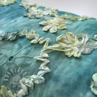 Bavlněná látka TIE DYE EMBROIDERY Eva tape design B