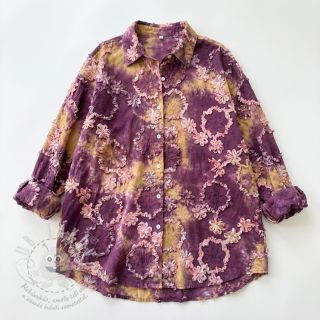 Bavlněná látka TIE DYE EMBROIDERY Eva tape design D