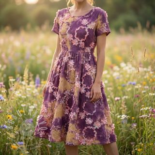 Bavlněná látka TIE DYE EMBROIDERY Eva tape design D