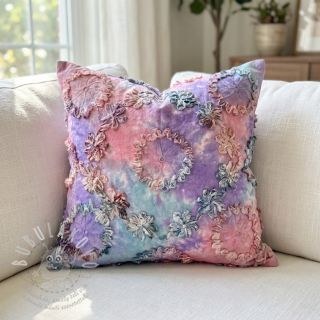 Bavlněná látka TIE DYE EMBROIDERY Eva tape design C