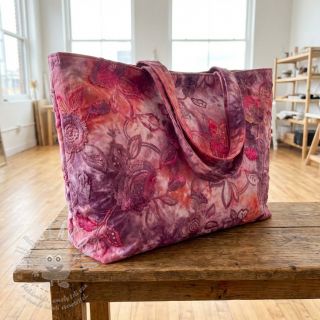 Bavlněná látka TIE DYE EMBROIDERY Flora design D