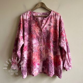 Bavlněná látka TIE DYE EMBROIDERY Flora design D