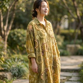 Bavlněná látka TIE DYE EMBROIDERY Eva tape design E