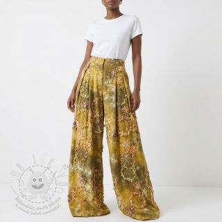 Bavlněná látka TIE DYE EMBROIDERY Eva tape design E