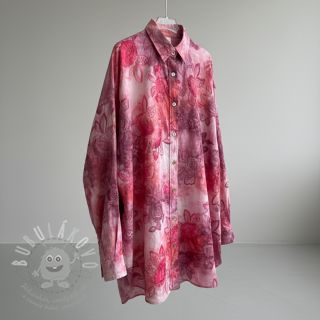 Bavlněná látka TIE DYE EMBROIDERY Flora design D