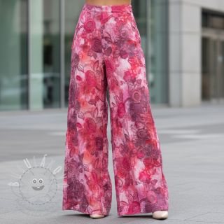 Bavlněná látka TIE DYE EMBROIDERY Flora design D