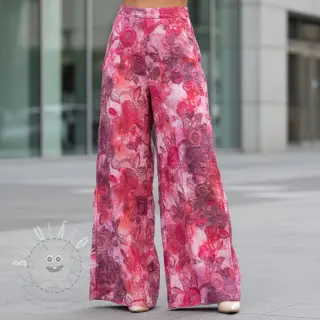 Bavlněná látka TIE DYE EMBROIDERY Flora design D