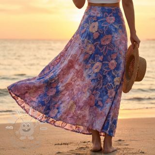 Bavlněná látka TIE DYE EMBROIDERY Flora design C