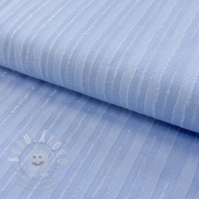 Bavlněná látka VOILE LUREX Stripes light blue