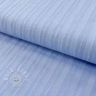 Bavlněná látka VOILE LUREX Stripes light blue
