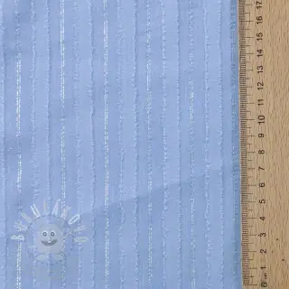 Bavlněná látka VOILE LUREX Stripes light blue