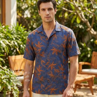 Bavlněná látka JEANS Embroidery Flowers camel