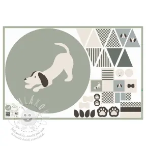 Bavlněná látka Dog PANEL digital print