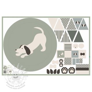 Bavlněná látka Dog PANEL digital print