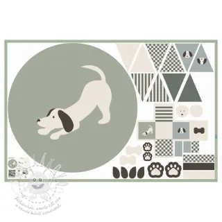 Bavlněná látka Dog PANEL digital print