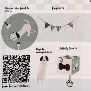 Bavlněná látka Dog PANEL digital print