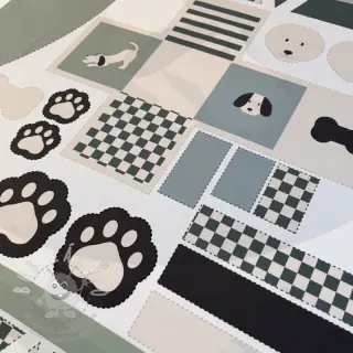 Bavlněná látka Dog PANEL digital print