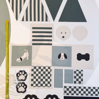 Bavlněná látka Dog PANEL digital print