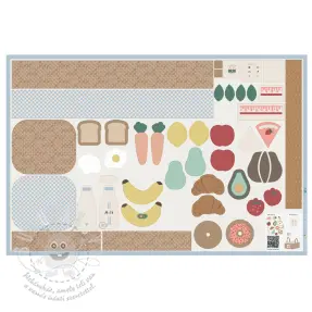 Bavlněná látka Farmers market PANEL digital print