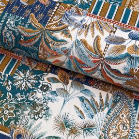 Dekorační látka jacquard Basmati allover bleu