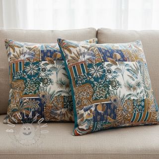 Dekorační látka jacquard Basmati allover bleu