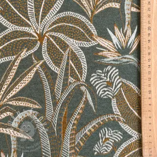 Dekorační látka jacquard Moranto allover kaki