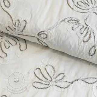 Bavlněná látka EMBROIDERY Loom En Light off white