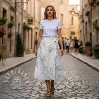 Bavlněná látka EMBROIDERY Loom En Light off white