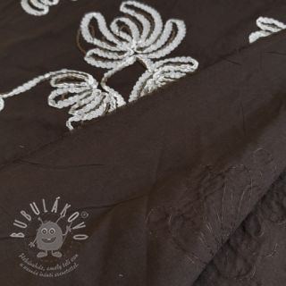 Bavlněná látka EMBROIDERY Loom En Light brown