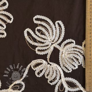 Bavlněná látka EMBROIDERY Loom En Light brown