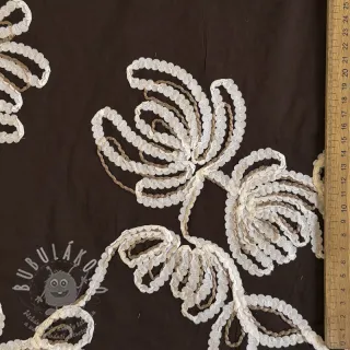 Bavlněná látka EMBROIDERY Loom En Light brown