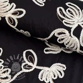 Bavlněná látka EMBROIDERY Loom En Light black