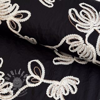 Bavlněná látka EMBROIDERY Loom En Light black