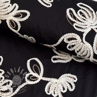 Bavlněná látka EMBROIDERY Loom En Light black