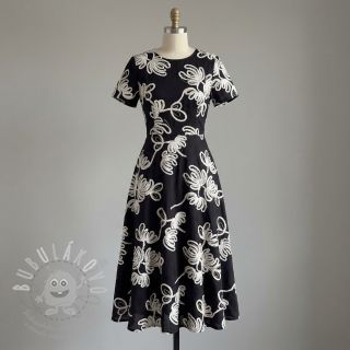 Bavlněná látka EMBROIDERY Loom En Light black