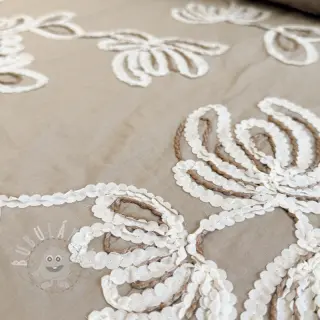 Bavlněná látka EMBROIDERY Loom En Light natural