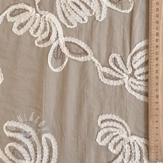 Bavlněná látka EMBROIDERY Loom En Light natural