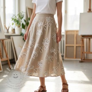 Bavlněná látka EMBROIDERY Loom En Light natural